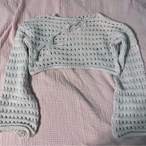 5/$25 SALE Crochet Knit Crop Sweater